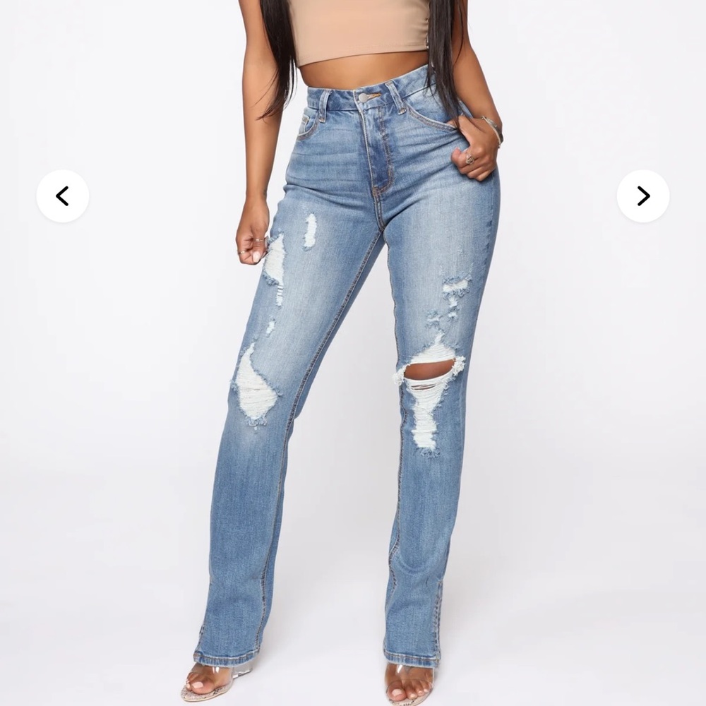 Classic Blue Distressed Women's Jeans